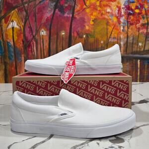 Vans Classic Slip On All White Size 12 Men's Skate